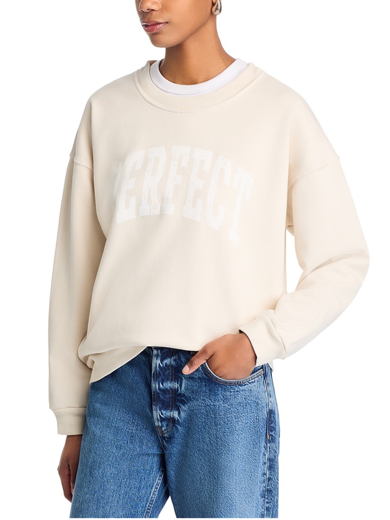 Nwt Perfectwhitetee Perfect Sweatshirt 100% Cotton Size S Sugar